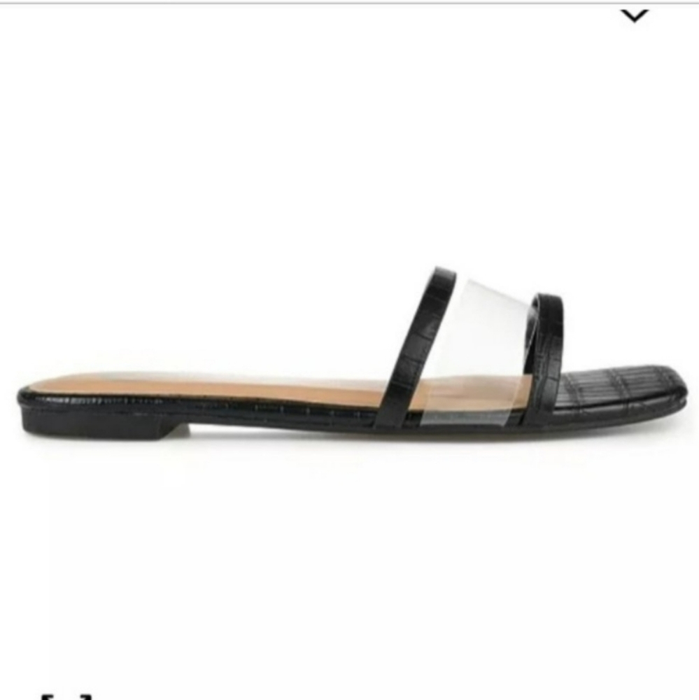 Journee Collection Ramira Slide Sandals Black 7.5 - Picture 5 of 8